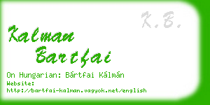kalman bartfai business card